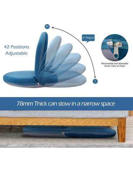 Silla de Suelo Nnewvante Plegable Acolchada Azul Marino