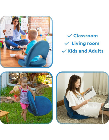 Silla de Suelo Nnewvante Plegable Acolchada Azul Marino