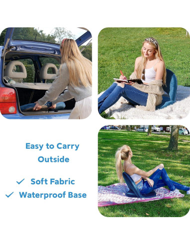 Silla de Suelo Nnewvante Plegable Acolchada Azul Marino