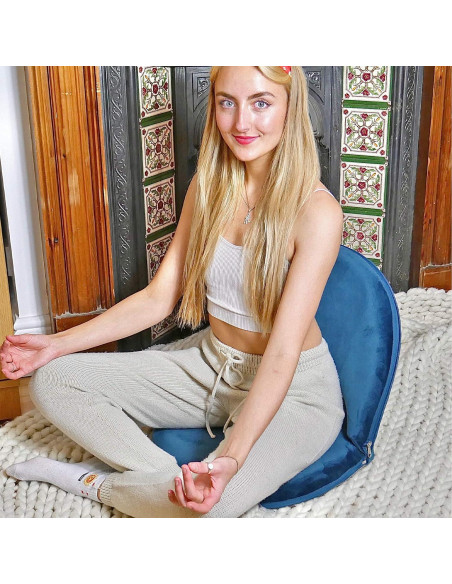 Silla de Suelo Nnewvante Plegable Acolchada Azul Marino