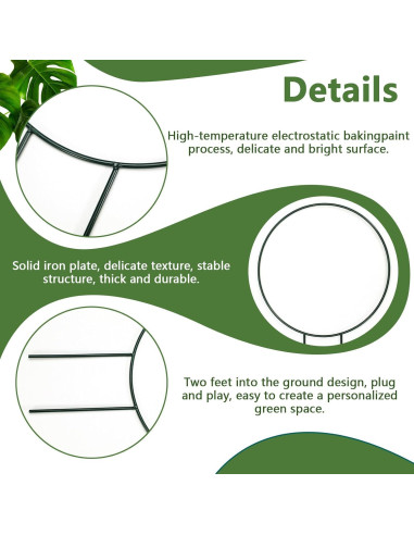 Paquete de 2 enrejados redondos Huakaile para plantas 35x22.5cm
