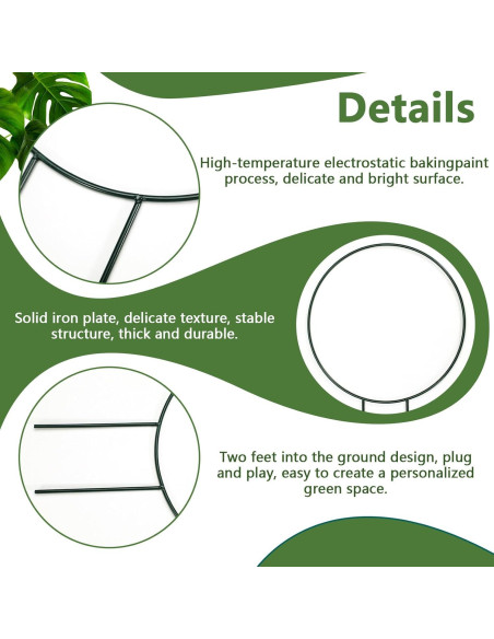 Paquete de 2 enrejados redondos Huakaile para plantas 35x22.5cm