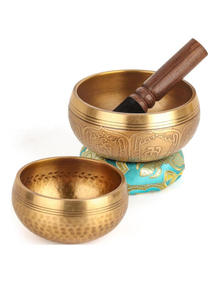 Juego de Cuencos Cantores Tibetanos Relaehih 8 y 10 cm Azul Juego de Cuencos Cantores Tibetanos Relaehih 8 y 10 cm Azul