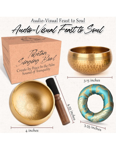 Juego de Cuencos Cantores Tibetanos Relaehih 8 y 10 cm Azul