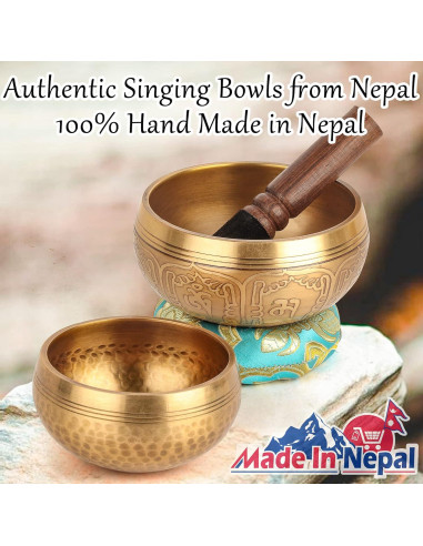 Juego de Cuencos Cantores Tibetanos Relaehih 8 y 10 cm Azul