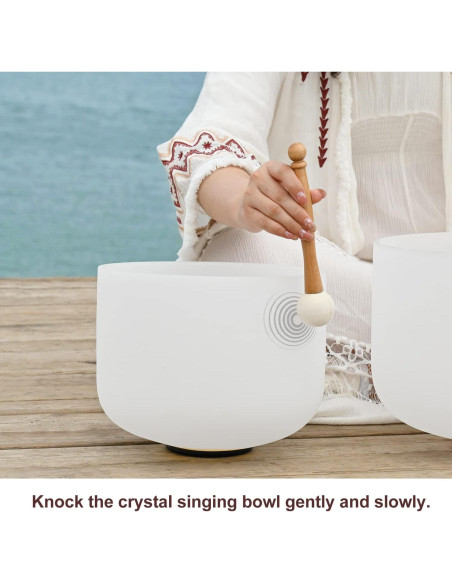 Juego de 3 Cuencos de Cuarzo CVNC 6" A, 8" F, 10" C con Bolsa