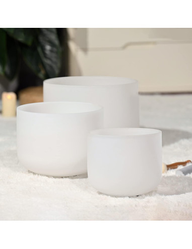 Juego de 3 Cuencos de Cuarzo CVNC 6" A, 8" F, 10" C con Bolsa