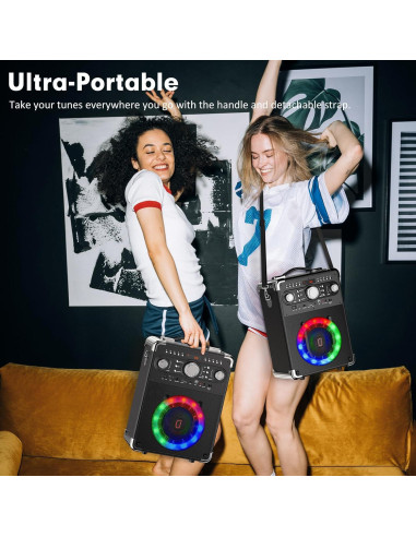 Karaoke Bluetooth JAUYXIAN S8-T con 3 Micrófonos Inalámbricos