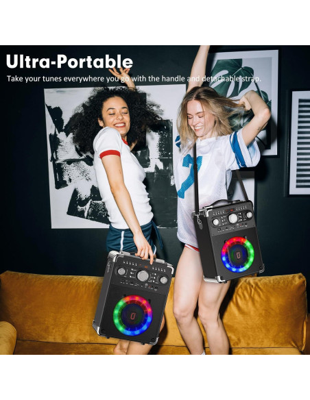 Karaoke Bluetooth JAUYXIAN S8-T con 3 Micrófonos Inalámbricos