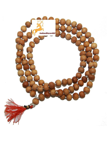 Collar de Oración Tulsi Mala 108+1 Cuentas Hecho a Mano