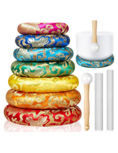 Juego de 10 Piezas Cojín para Cuencos Cantores Fiada Arcoíris