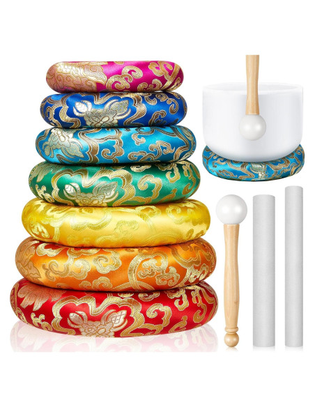 Juego de 10 Piezas Cojín para Cuencos Cantores Fiada Arcoíris