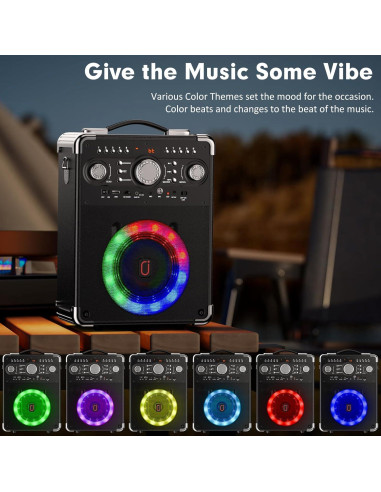 Karaoke Bluetooth JAUYXIAN S8-T con 3 Micrófonos Inalámbricos