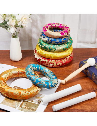 Juego de 10 Piezas Cojín para Cuencos Cantores Fiada Arcoíris