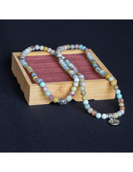 Collar de cuentas mala Bivei 108 Amazonita para meditación Collar de cuentas mala Bivei 108 Amazonita para meditación