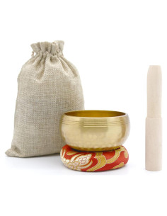 Tazón Cantor Tibetano Lgooiin 8.1 cm Hecho a Mano con Cojín