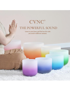 Conjunto de 7 Cuencos de Cuarzo Cristal 432HZ con Accesorios 2