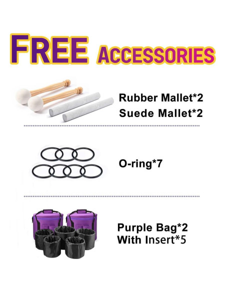 Conjunto de 7 Cuencos de Cuarzo Cristal 432HZ con Accesorios