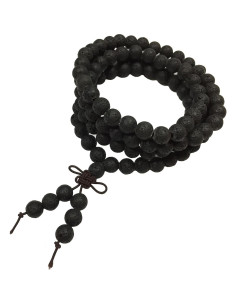 Pulsera Mala Tibetana MILAKOO 108 Cuentas de Lava 8mm 2