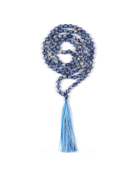 Collar Mala de Lapislázuli 108 Cuentas 8mm Hecho a Mano