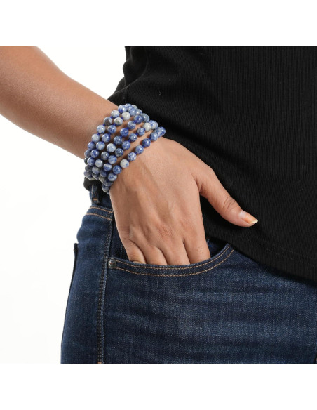 Collar Mala de Lapislázuli 108 Cuentas 8mm Hecho a Mano