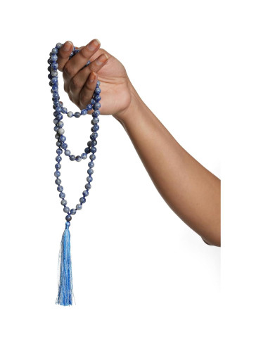 Collar Mala de Lapislázuli 108 Cuentas 8mm Hecho a Mano
