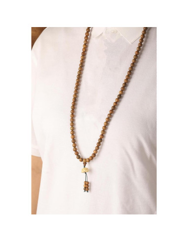 Collar Mala de Sándalo Verde Natural 108 Cuentas para Meditación