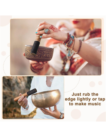 Mazos de Canto Tibetano Nuanchu - 2 Piezas de Madera y Cuero