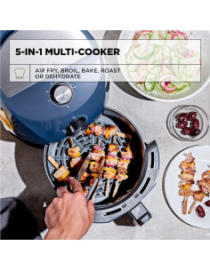 Freidora de Aire Crux 3.7L Digital, Sin Aceite, Azul 2