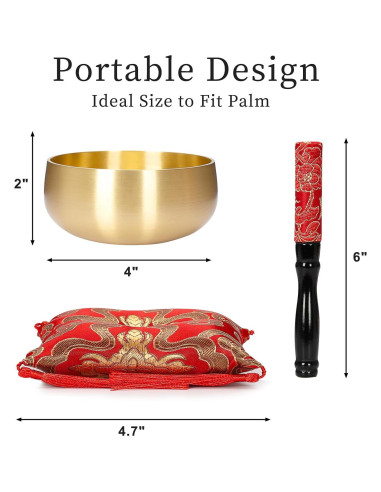 Juego de Cuencos Cantores Tibetanos Lemofuta 10.16 cm para Meditación