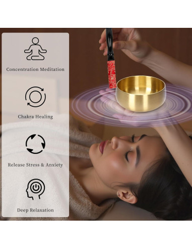 Juego de Cuencos Cantores Tibetanos Lemofuta 10.16 cm para Meditación