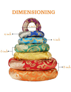 Almohadilla de Meditación de Seda Hihealer Multicolor 20-20 cm 2