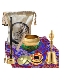 Juego de Meditación Budista Tibetano 8 Piezas HRELEODY
