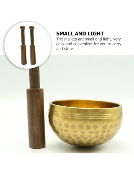 Mazo de Cuenco Cantante de Madera COHEALI - 2 Piezas