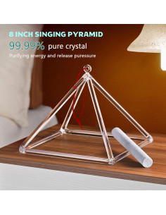 Pirámide Cantante de Cristal CVNC 20.32 cm para Meditación 2