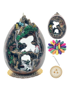 Quemador de Incienso Cascada Zvaiuk con 100 Conos y Accesorios