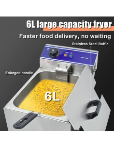 Freidora Eléctrica DULONG DL-10B 6L Acero Inoxidable 2