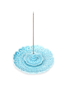 Soporte de Incienso de Cerámica Loto WEWAYSMILE Azul 10.55 cm