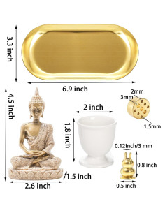 Soporte de Incienso 5 en 1 TOPZEA con Estatua de Buda y Bandeja 2