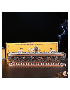 Soporte de Incienso Taikuri Bronce Rojo 32cm para Meditación