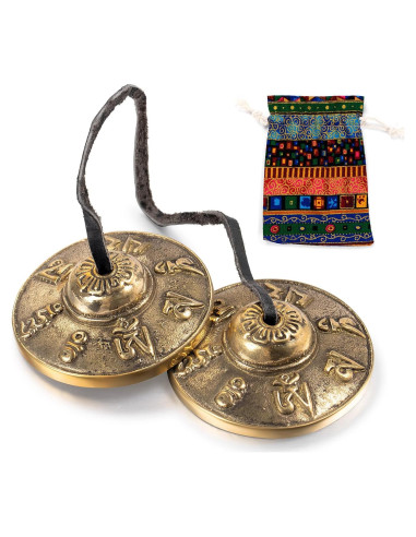 Címbalos Tingsha Boao para Meditación 6.3 cm con Bolsa
