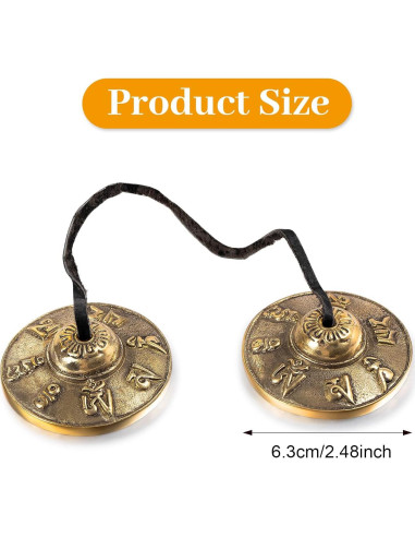 Címbalos Tingsha Boao para Meditación 6.3 cm con Bolsa