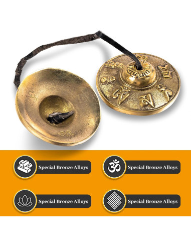 Címbalos Tingsha Boao para Meditación 6.3 cm con Bolsa