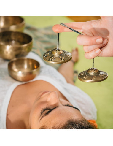 Címbalos Tingsha Boao para Meditación 6.3 cm con Bolsa