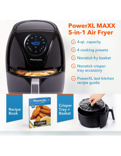 Freidora de Aire PowerXL Maxx 4L Digital 1200W Negra 2