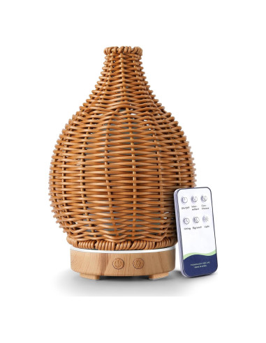 Difusor de Aceite Esencial SENMUL 100mL Ratán Control Remoto