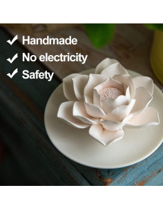 Difusor de Aceite Esencial Pasivo Oumeiben Loto Cerámica 9.14cm 2