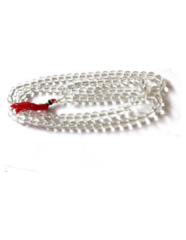 Collar Mala de Sphatik NAISHA 108 Cuentas para Meditación