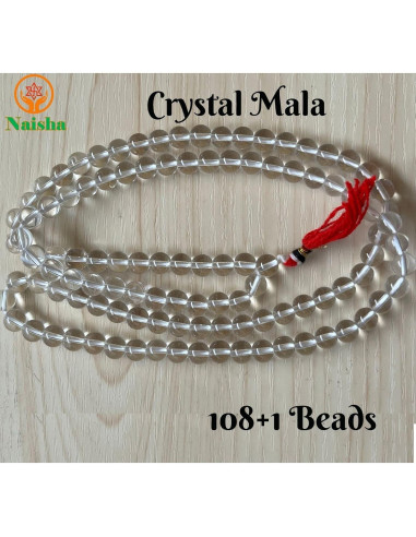 Collar Mala de Sphatik NAISHA 108 Cuentas para Meditación