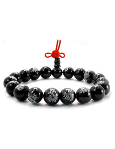 Brazalete de Obsidiana Negra Tibetano Budista Unisex